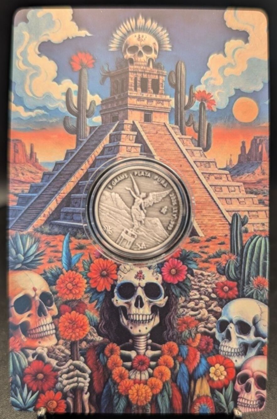 3g .999 Fine Silver Day of the Dead Art Coin COA Limited Mintage 3000